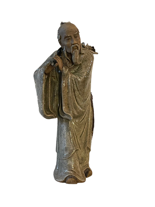 Céramique émaillée chinoise, XXe siècle, figure d'un vieil homme