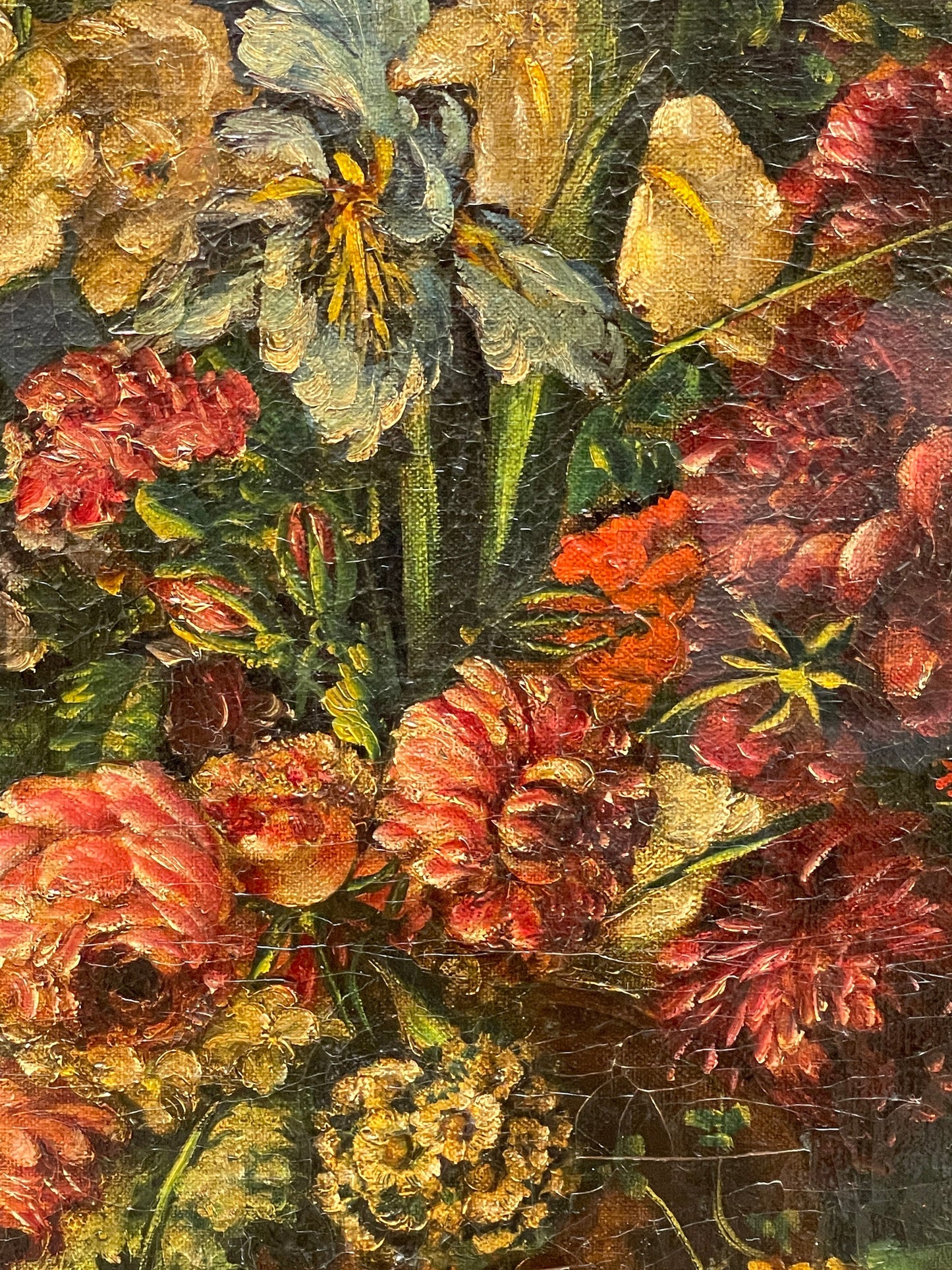 Tableau ancien, Flamand, fleurs, Banques d'après Van Huysum