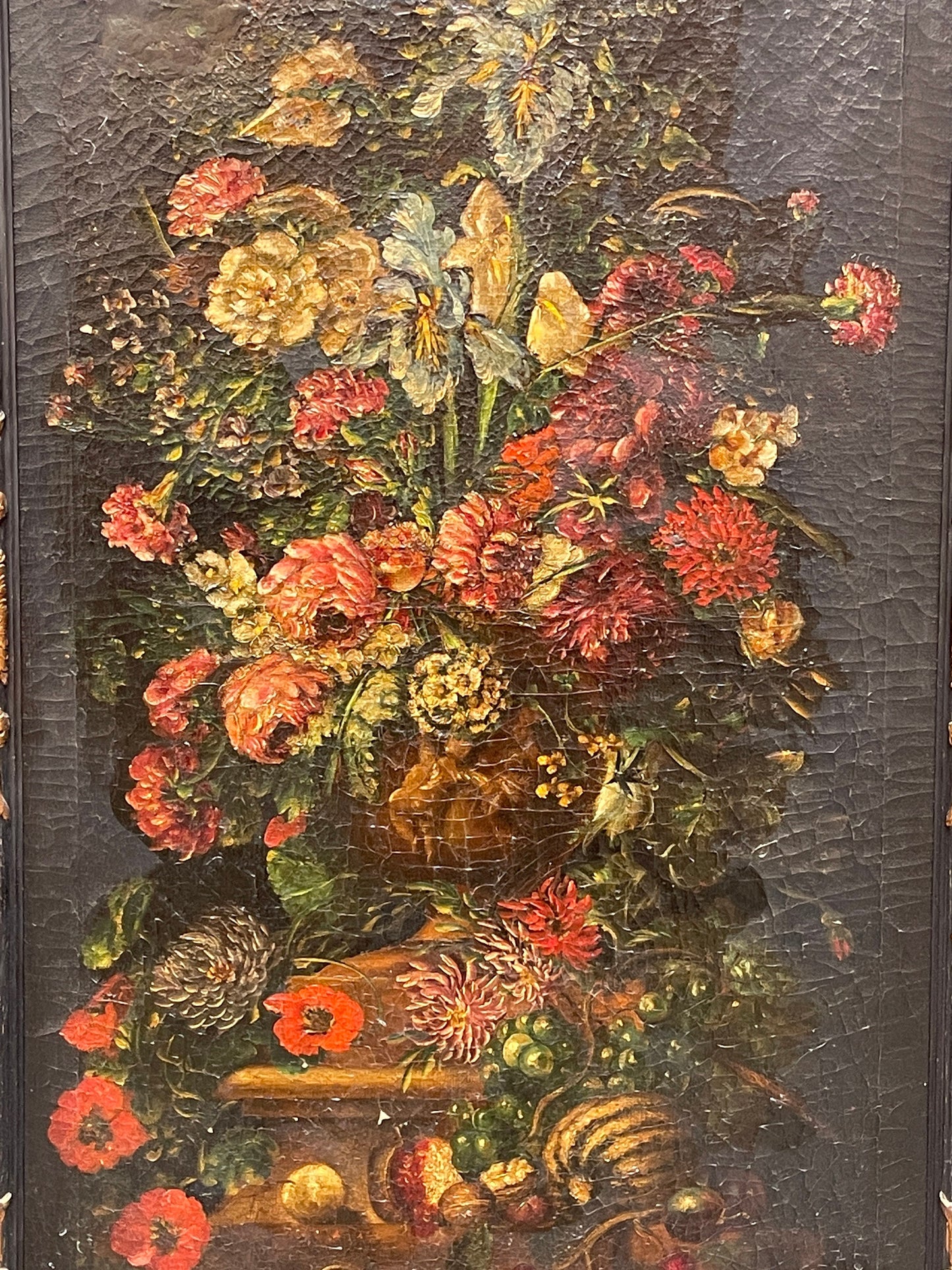 Tableau ancien, Flamand, fleurs, Banques d'après Van Huysum