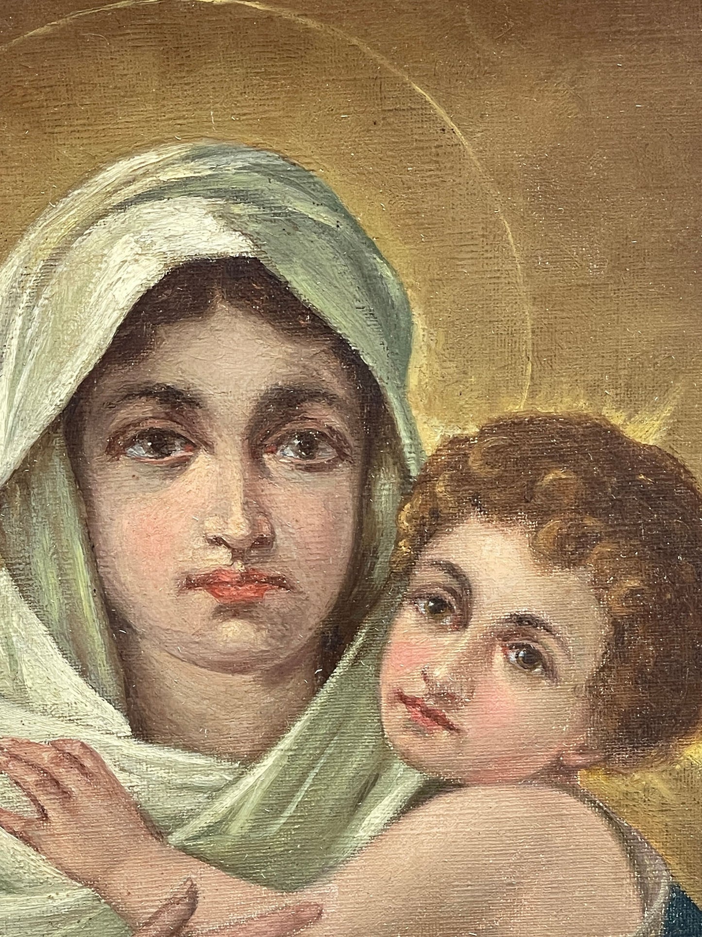 Dipinto olio su tela, Madonna con Bambino, Tresoldi