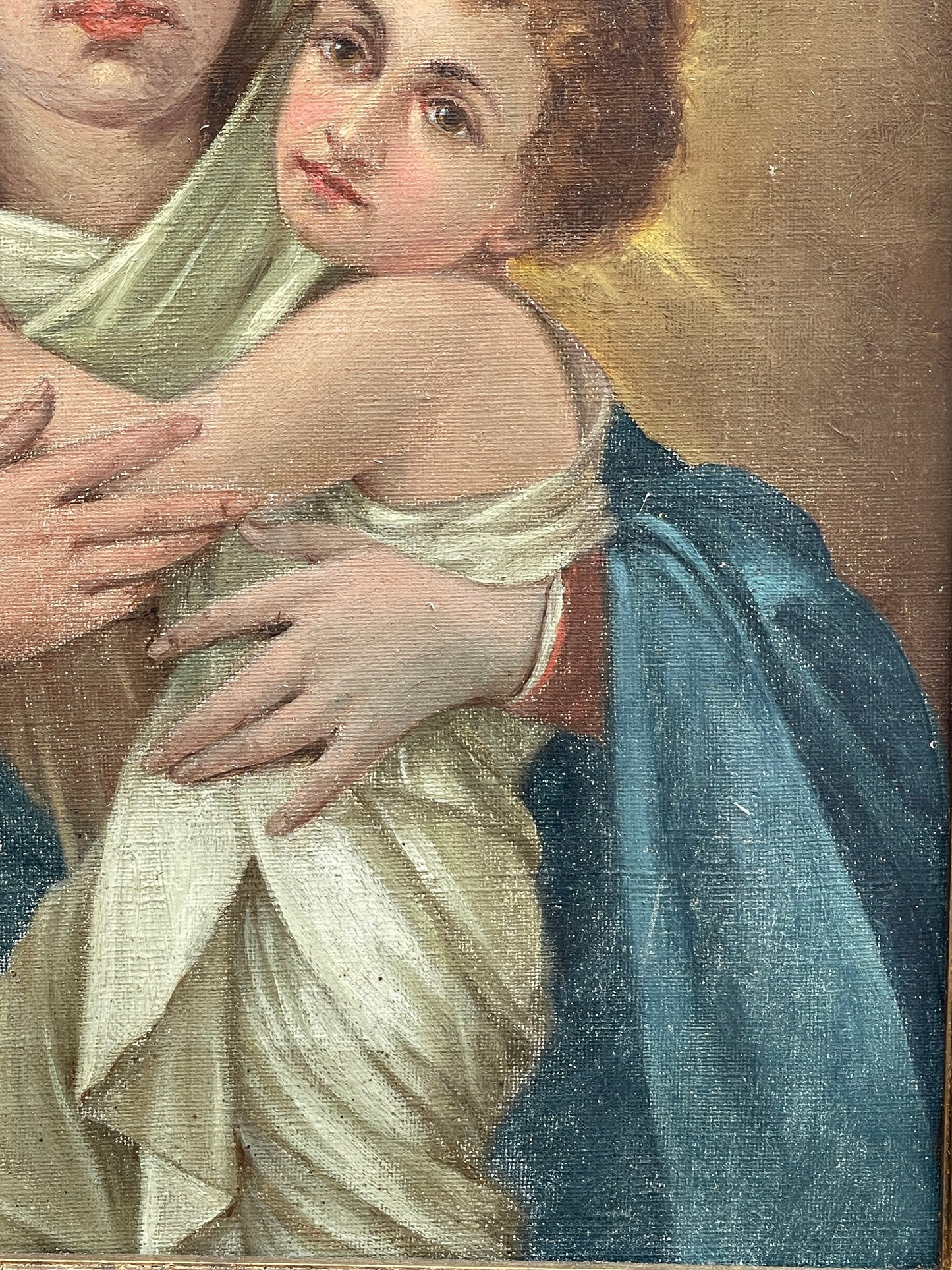 Dipinto olio su tela, Madonna con Bambino, Tresoldi