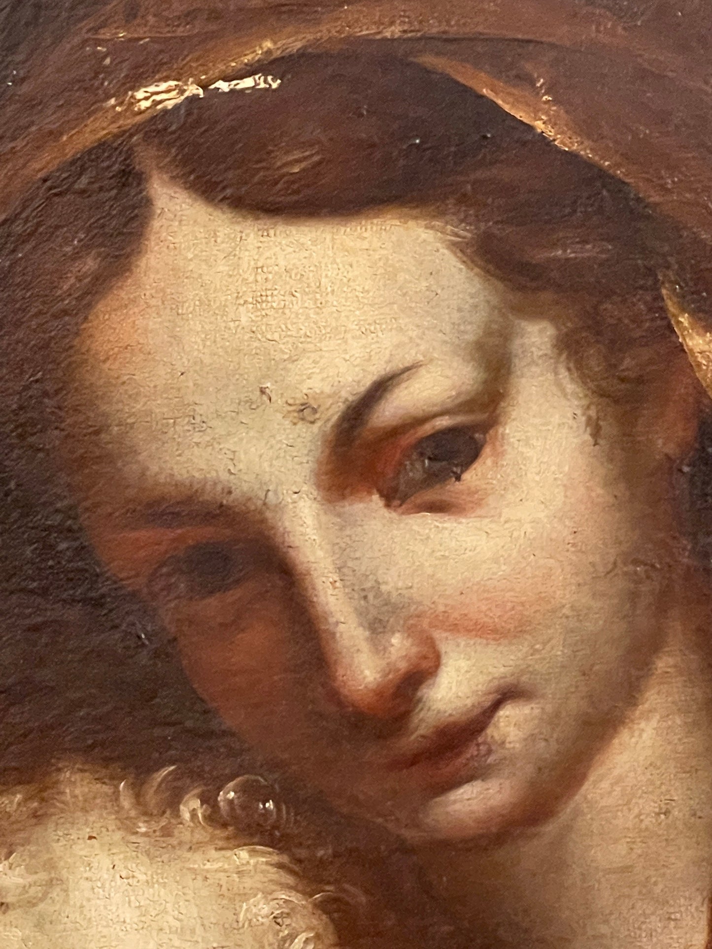 Dipinto antico, Madonna con Bambino dormiente, XVII secolo