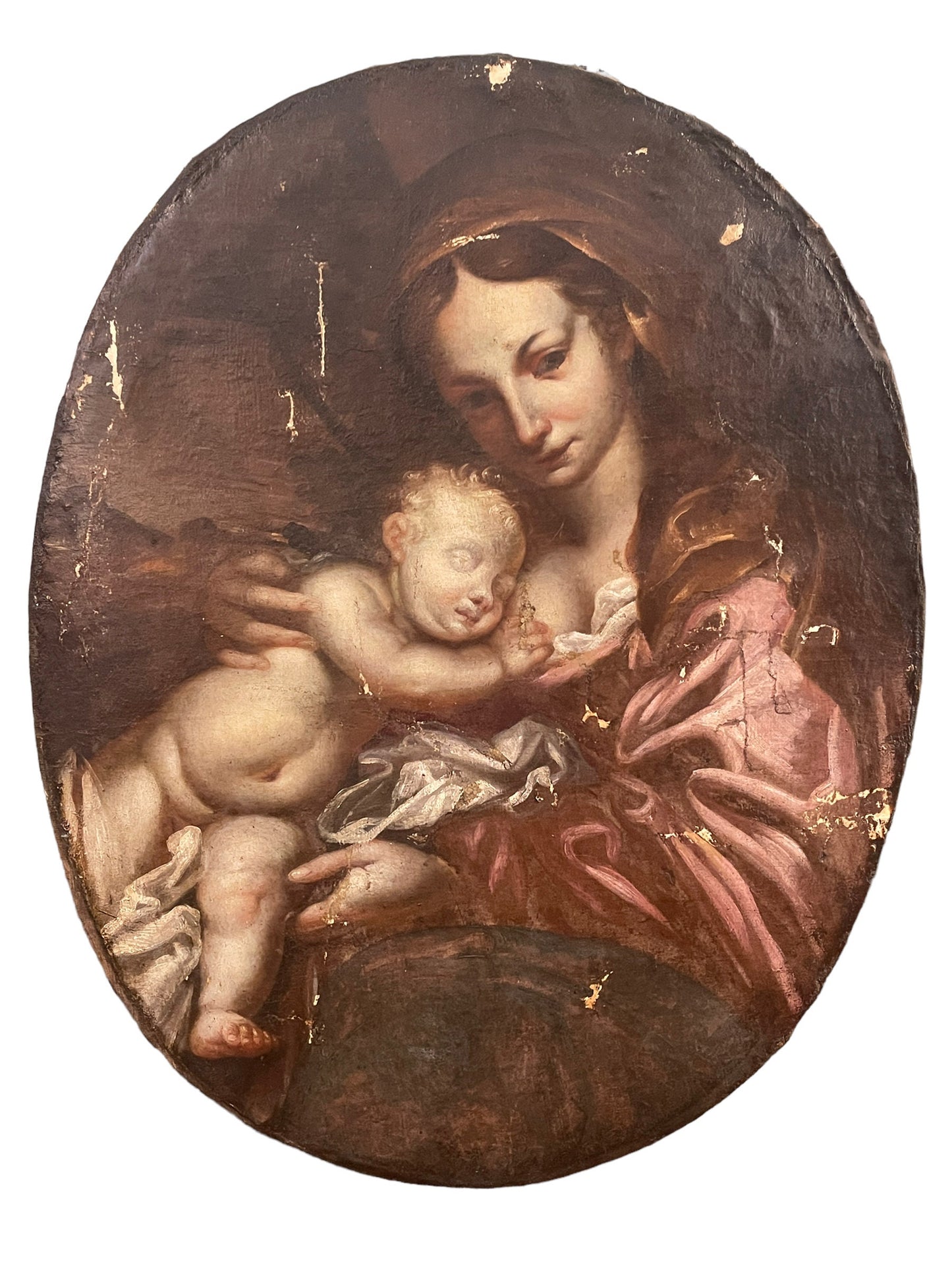 Peinture ancienne, Vierge à l'Enfant endormi, XVIIe siècle