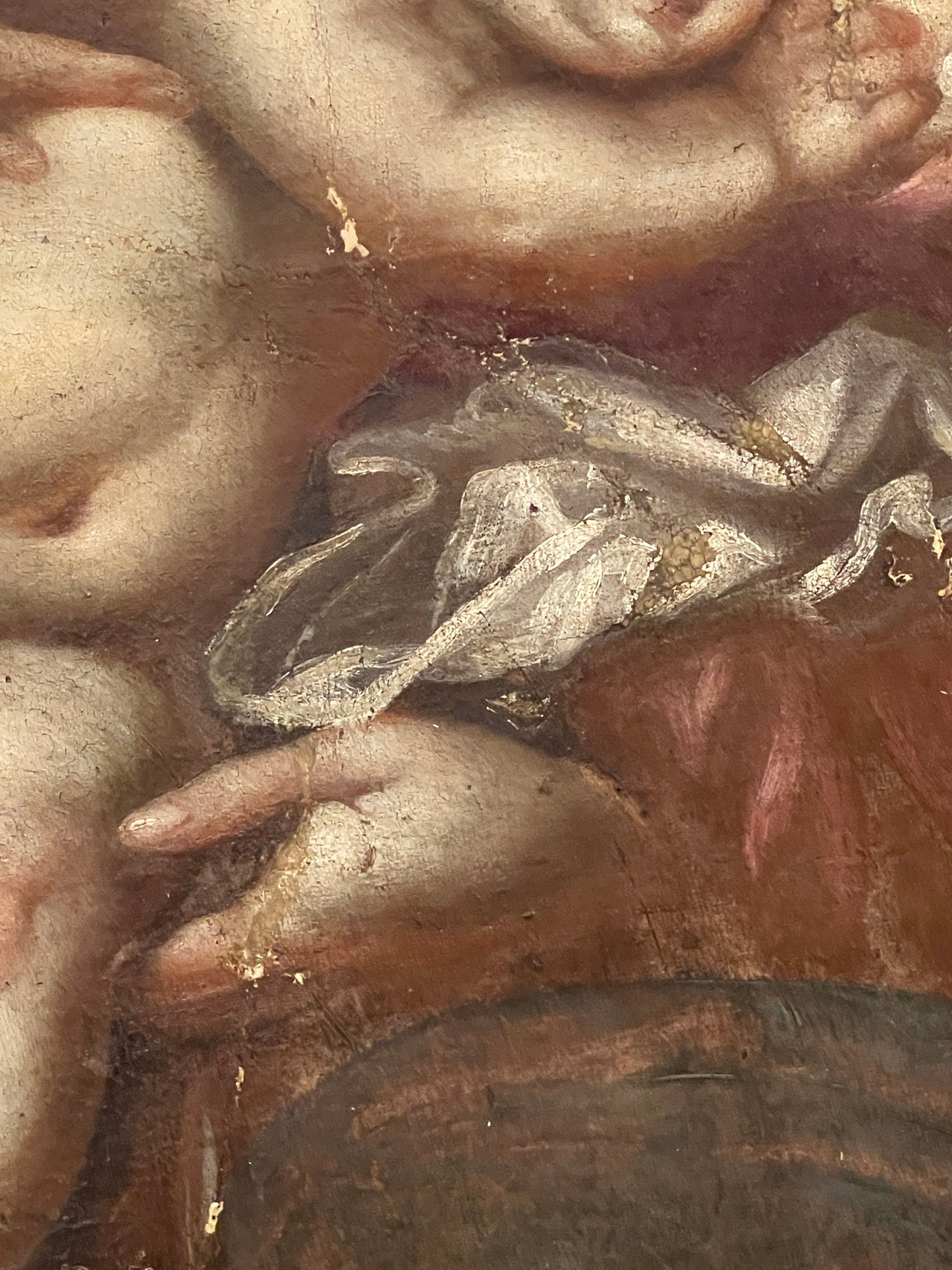 Dipinto antico, Madonna con Bambino dormiente, XVII secolo